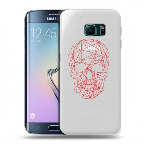 Полупрозрачный дизайнерский пластиковый чехол для Samsung Galaxy S6 Edge Прозрачные черепа 2