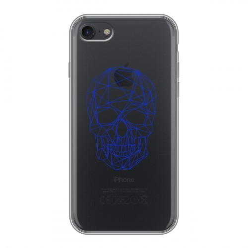 Полупрозрачный дизайнерский силиконовый чехол для Iphone 7 Прозрачные черепа 2