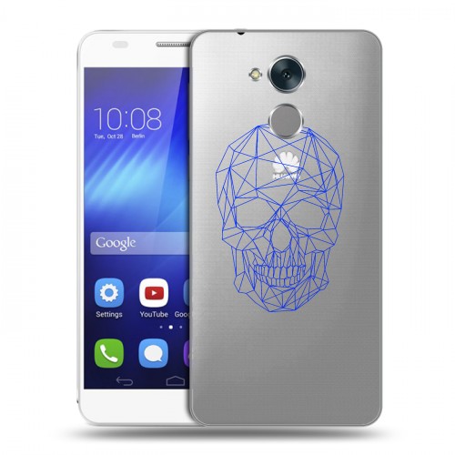 Полупрозрачный дизайнерский пластиковый чехол для Huawei Honor 6C Прозрачные черепа 2