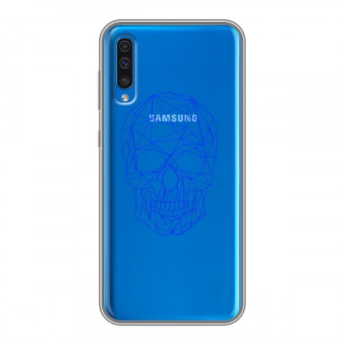 Полупрозрачный дизайнерский пластиковый чехол для Samsung Galaxy A50 Прозрачные черепа 2