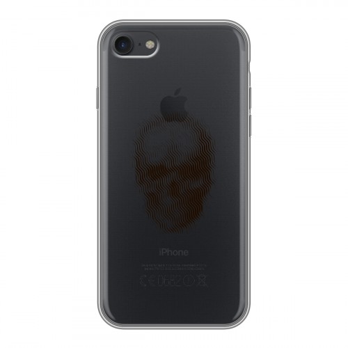 Полупрозрачный дизайнерский силиконовый чехол для Iphone 7 прозрачные череп
