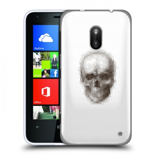Полупрозрачный дизайнерский пластиковый чехол для Nokia Lumia 620 прозрачные череп