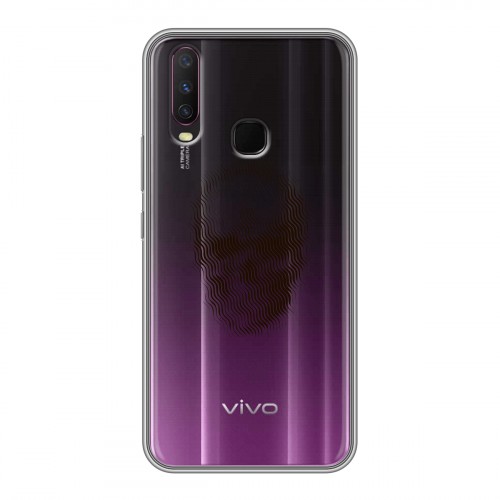 Полупрозрачный дизайнерский силиконовый чехол для Vivo Y17 прозрачные череп