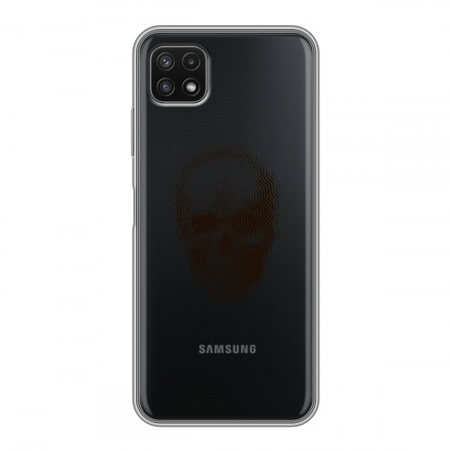 Полупрозрачный дизайнерский силиконовый чехол для Samsung Galaxy A22s 5G прозрачные череп