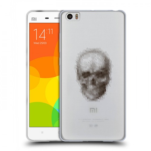 Полупрозрачный дизайнерский силиконовый чехол для Xiaomi Mi Note прозрачные череп