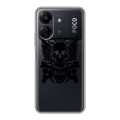 Полупрозрачный дизайнерский пластиковый чехол для Xiaomi Poco C65 прозрачные черепа