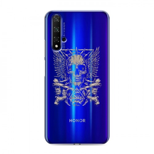 Полупрозрачный дизайнерский пластиковый чехол для Huawei Honor 20 прозрачные черепа