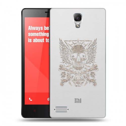 Полупрозрачный дизайнерский силиконовый чехол для Xiaomi RedMi Note прозрачные черепа