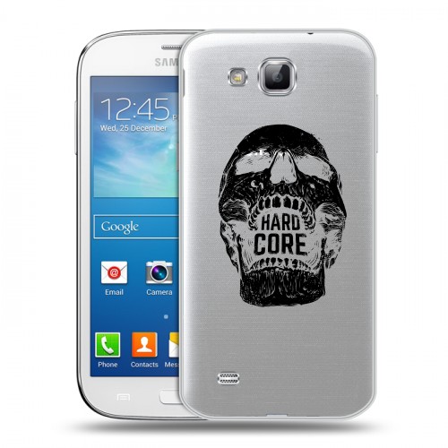 Полупрозрачный дизайнерский пластиковый чехол для Samsung Galaxy Premier прозрачные черепа 