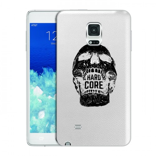 Полупрозрачный дизайнерский пластиковый чехол для Samsung Galaxy Note Edge прозрачные черепа 