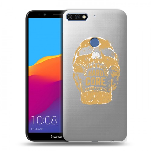 Полупрозрачный дизайнерский пластиковый чехол для Huawei Honor 7C Pro прозрачные черепа