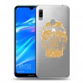 Полупрозрачный дизайнерский пластиковый чехол для Huawei Y6 (2019) прозрачные черепа