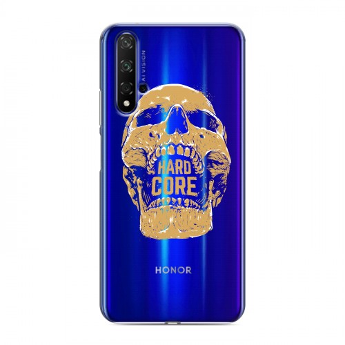 Полупрозрачный дизайнерский пластиковый чехол для Huawei Honor 20 прозрачные черепа