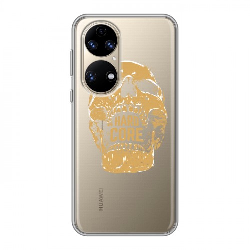 Полупрозрачный дизайнерский силиконовый чехол для Huawei P50 Pro прозрачные черепа