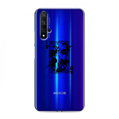 Полупрозрачный дизайнерский пластиковый чехол для Huawei Honor 20 прозрачные черепа 4