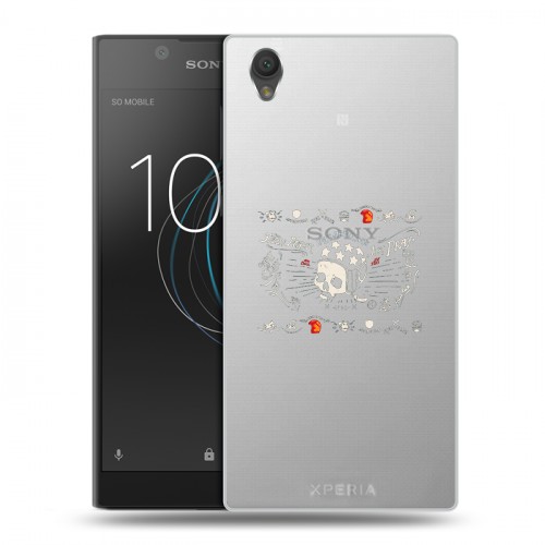 Полупрозрачный дизайнерский пластиковый чехол для Sony Xperia L1 прозрачные черепа 4