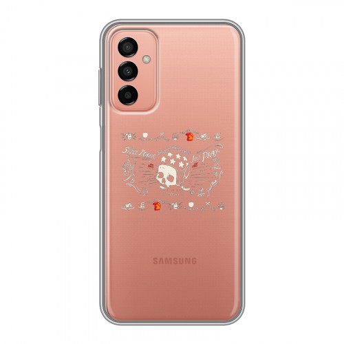 Полупрозрачный дизайнерский силиконовый чехол для Samsung Galaxy M23 5G прозрачные черепа 4