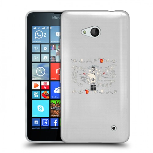 Полупрозрачный дизайнерский силиконовый чехол для Microsoft Lumia 640 прозрачные черепа 4