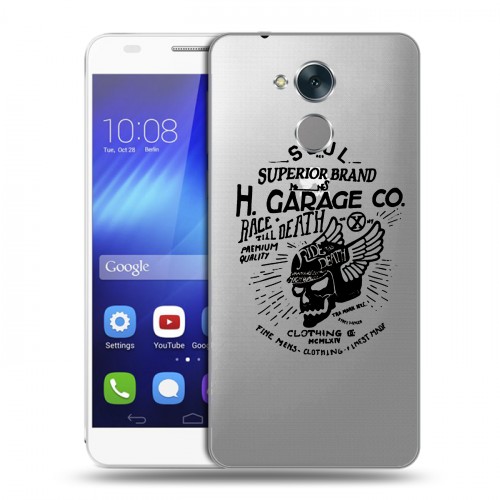 Полупрозрачный дизайнерский пластиковый чехол для Huawei Honor 6C прозрачные черепа 4