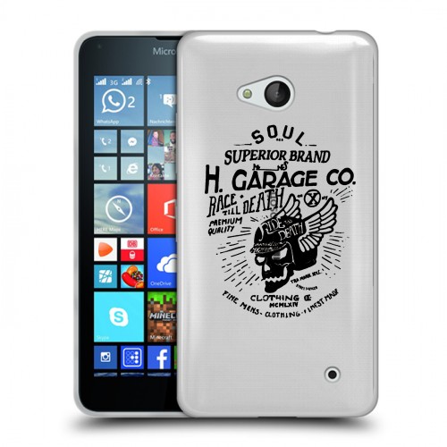 Полупрозрачный дизайнерский пластиковый чехол для Microsoft Lumia 640 прозрачные черепа 4