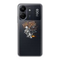 Полупрозрачный дизайнерский пластиковый чехол для Xiaomi Poco C65 прозрачные черепа 4