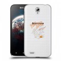 Полупрозрачный дизайнерский пластиковый чехол для Lenovo A859 Ideaphone прозрачные черепа 4