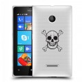 Полупрозрачный дизайнерский пластиковый чехол для Microsoft Lumia 435 прозрачные черепа 4