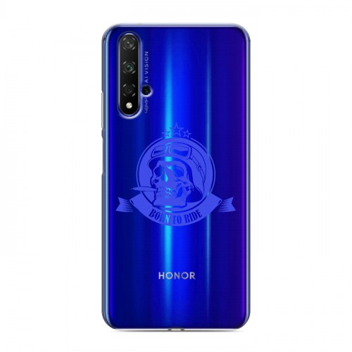 Полупрозрачный дизайнерский пластиковый чехол для Huawei Honor 20 прозрачные черепа 5