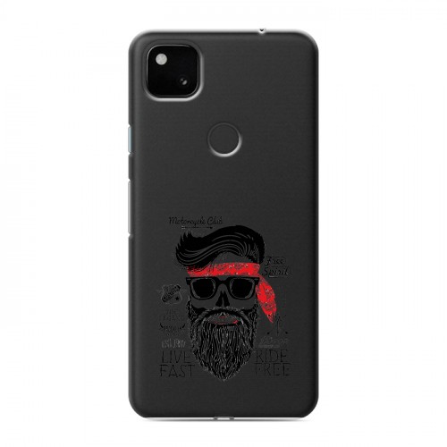 Полупрозрачный дизайнерский пластиковый чехол для Google Pixel 4a прозрачные черепа 