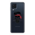 Полупрозрачный дизайнерский пластиковый чехол для Samsung Galaxy A22 прозрачные черепа 