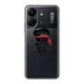 Полупрозрачный дизайнерский пластиковый чехол для Xiaomi Poco C65 прозрачные черепа 