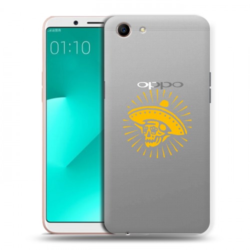 Полупрозрачный дизайнерский пластиковый чехол для OPPO A83 прозрачные черепа 