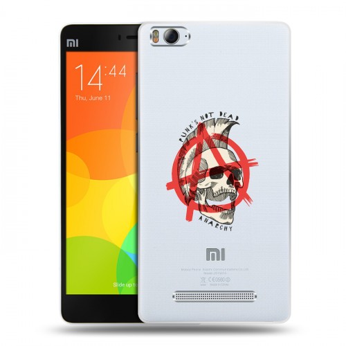 Полупрозрачный дизайнерский пластиковый чехол для Xiaomi Mi4i прозрачные черепа