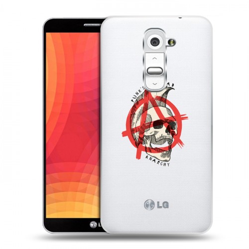 Полупрозрачный дизайнерский пластиковый чехол для LG Optimus G2 прозрачные черепа