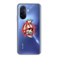 Полупрозрачный дизайнерский пластиковый чехол для Huawei Nova Y70 прозрачные черепа