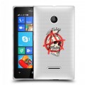 Полупрозрачный дизайнерский пластиковый чехол для Microsoft Lumia 435 прозрачные черепа