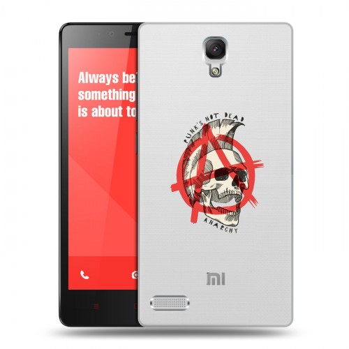 Полупрозрачный дизайнерский пластиковый чехол для Xiaomi RedMi Note прозрачные черепа