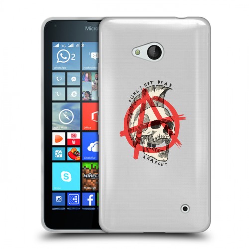 Полупрозрачный дизайнерский пластиковый чехол для Microsoft Lumia 640 прозрачные черепа