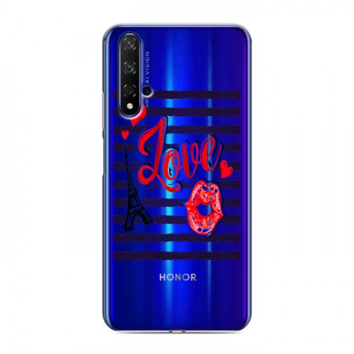 Полупрозрачный дизайнерский пластиковый чехол для Huawei Honor 20 Прозрачные париж