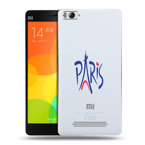 Полупрозрачный дизайнерский пластиковый чехол для Xiaomi Mi4i Прозрачные париж
