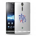 Полупрозрачный дизайнерский пластиковый чехол для Sony Xperia S Прозрачные париж