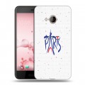 Полупрозрачный дизайнерский силиконовый чехол для HTC U Play Прозрачные париж