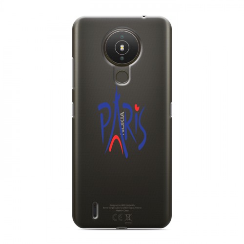 Полупрозрачный дизайнерский силиконовый с усиленными углами чехол для Nokia 1.4 Прозрачные париж