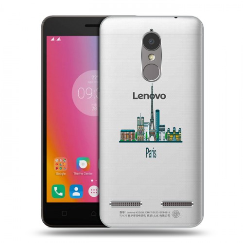 Полупрозрачный дизайнерский пластиковый чехол для Lenovo K6 Прозрачные париж