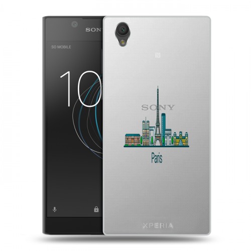 Полупрозрачный дизайнерский пластиковый чехол для Sony Xperia L1 Прозрачные париж