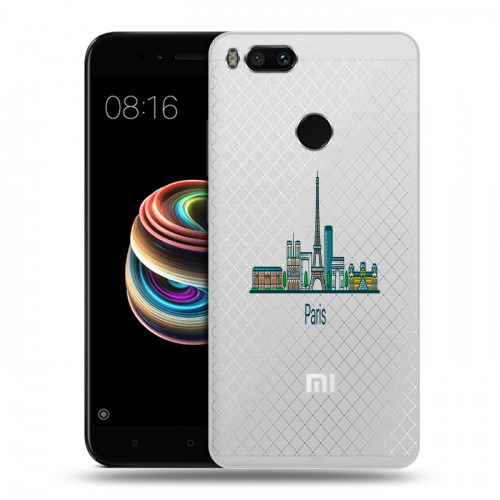 Полупрозрачный дизайнерский пластиковый чехол для Xiaomi Mi5X Прозрачные париж