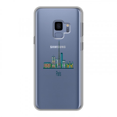 Полупрозрачный дизайнерский пластиковый чехол для Samsung Galaxy S9 Прозрачные париж