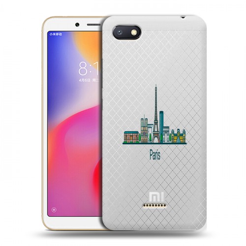 Полупрозрачный дизайнерский пластиковый чехол для Xiaomi RedMi 6A Прозрачные париж