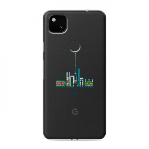 Полупрозрачный дизайнерский пластиковый чехол для Google Pixel 4a Прозрачные париж