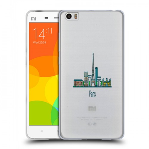 Полупрозрачный дизайнерский пластиковый чехол для Xiaomi Mi Note Прозрачные париж